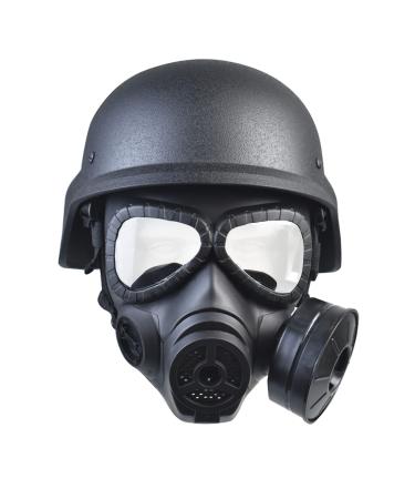 JFFCESTORE Airsoft Tactical Protective Mask M88 Helmet Full Face Eye Protection Skull CS Mask Adjustable Strap One Size fits All Airsoft BB Gun CS Game Party Black
