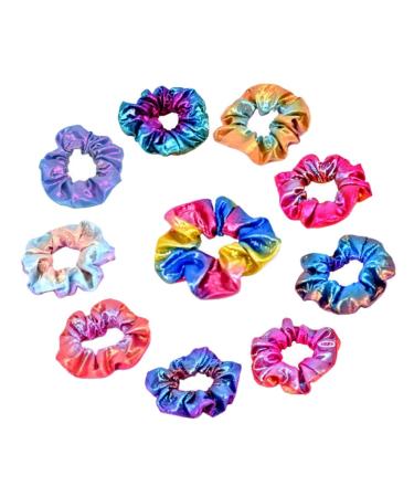 10 hair ties rainbow metallic hair band for rubber bands elastic ring hair ties for women