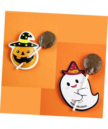 Warmhm 50pcs Halloween Message Card Halloween Candy Tag Packaging Decoration Card Paper Card Halloween Decor Pencil Caps Tooth Charms Candy Wrapping Card Lollipop Pumpkin - Buy Online on SooperMarket.com