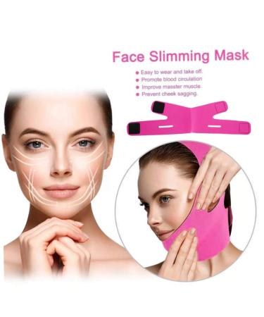 Face Slimming Strap & Facial Mask - Double Chin Reducer for Women | Thin Neck Facelift | Rose Red - Buy Online on SooperMarket.com