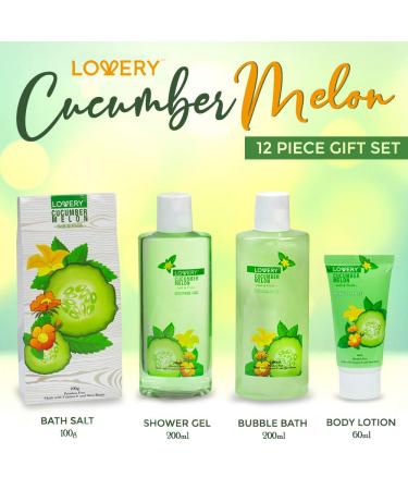 Fathers Day Home Spa Bath Basket Gift Set - Aromatherapy Kit with Natural Cucumber & Organic Melon - 12pc Skin Care Set for Men & Women - Buy Online on SooperMarket.com