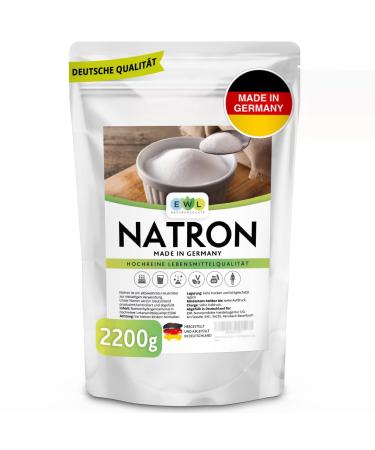EWL natural products Natron powder baking soda 2200g Extra XXL advantage pack high -pure food quality baking powder German production and bottling sodium powder backingsoda 2.2 kg (1 Pack)
