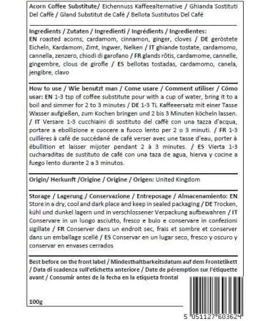 Herba Organica Acorn Coffee Substitute 100g - Natural Caffeine-Free Alternative (Pack of 1) - Buy Online on SooperMarket.com