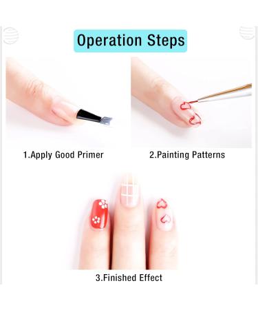 WACURRENTHYD 5Pcs Nail Art Liner Brushes Set - Thin Nail Gel Polish Painting Brushes for Precise Nail Art Designs (7/9/11/15/18mm) - Buy Online on SooperMarket.com
