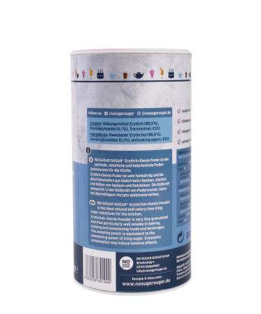NO SUGAR SUGAR | Calorie-Free Erythritol & Stevia Powder 250g Shaker - Healthy Sugar Substitute for International Shipping - Buy Online on SooperMarket.com
