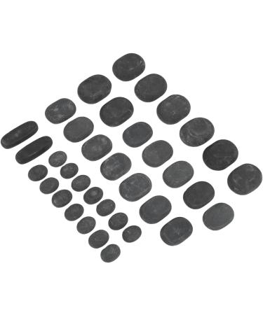 36pcs Basalt Hot Stones Set - Round Massage Stones for Body Relaxation | Spa Essentials - International Shipping - Buy Online on SooperMarket.com