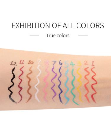 Gireatick 12PCS Matte Rainbow Colorful Liquid Eyeliner Set - Waterproof, High Pigmented Eyeliner Pen Set with Soft and Hyper Sharp Tip Brush - 12 Vibrant Colors - Buy Online on SooperMarket.com