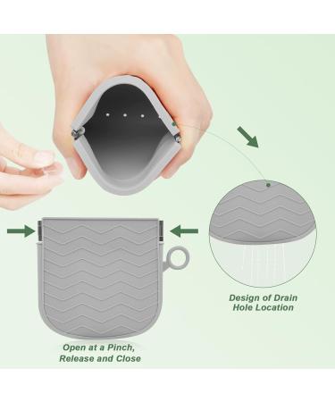 Silicone Retainer Case - Portable Orthodontic Box for Braces Aligners & Mouth Guards - Slim Design with Vent Holes - Ideal for Travel - Grey - Buy Online on SooperMarket.com