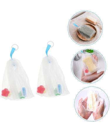 Healeved 8 Pcs Foaming Net Foam Soap Body Exfoliator Soap Sack Saver Pouch Net Bag for Soap Pe White - Buy Online on SooperMarket.com