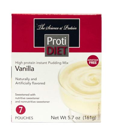 Protidiet High Protein Instant Pudding Mix (7-5.7 oz Pouches) - Vanilla Flavor - Buy Online on SooperMarket.com