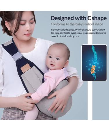 HINATAA Breathable Baby Sling | Adjustable Baby Carrier Wrap for 0-36 Months | Quick Dry & Thick Shoulder Straps | Grey - Buy Online on SooperMarket.com