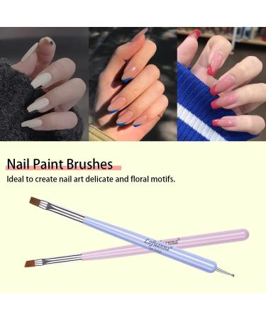 Nail Art Brushes Set - 6Pcs for Nail Tips Design with Poly Gel, Acrylic Brushes, Painting Drawing Pen Kit - Salon/Home Use - Buy Online on SooperMarket.com
