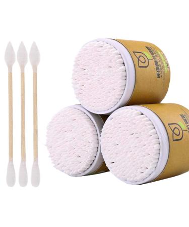 600 Counts Cotton Swabs Natural Double Tipped Organic Cruelty Free Ear Buds D04