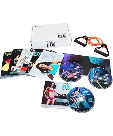 21 Day Fixs Extreme 4 DVD Workout Program Set Fix Challenge Introductory Workout Elastic Band and Eating Nutrition Plan - Buy Online on SooperMarket.com