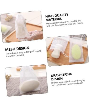 Mikinona 100 Pcs Soap Foam Net Body Bar Soap Exfoliating Soap Pouch Loofah Soap White or - Buy Online on SooperMarket.com