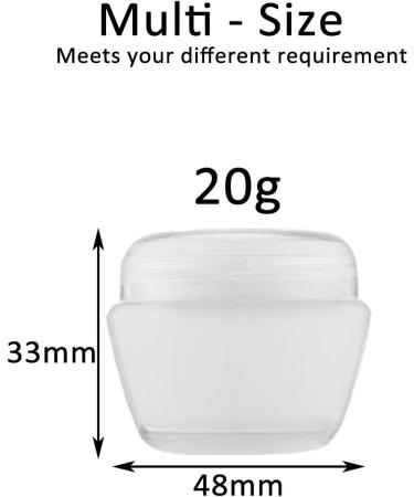 Alledomain 20 Pieces 20ml / 20g Empty Clear Cosmetic Pots with 3 Mini Spatula Plastic Refillable Travel Sample Container Jars with Lids and Inner Liners for Makeup Creams Lotions Beauty Nail - Buy Online on SooperMarket.com