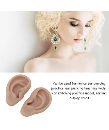 Artificial Ear Model Flexible Reusable Simulation Silicone Ear Model Convenient for Ear Piercing Exercise for Earrings Display(Deep Skin Color) - Buy Online on SooperMarket.com