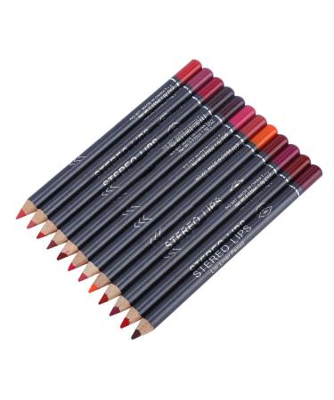 Buy Long Lasting Lipstick Pen Set - 12 Colors Eyeliner & Lip Liner Pencil for Women & Girls - No Irritation | International Shipping - Buy Online on SooperMarket.com
