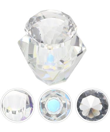 FRCOLOR 3 Pcs Nail Art Crystal Cup Glass Container with Lid Liquid Powder Dappen Dish Manicure Care Tools Nail Tech Clear Fingernail Polish Nail Art Dish Cup White With Cover Cup Bowl 5.5x5.5cmx3pcs Whitex3pcs - Buy Online on SooperMarket.com