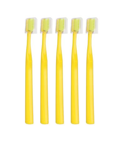 5-piece braces soft toothbrush V-shaped orthodontic toothbrush interdental toothbrush for bathroom (yellow)