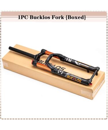 BUCKLOS MTB Fork 120mm Travel | 1-1/8 Straight/Tapered | Rebound Adjust | 15mm Axle | Manual Lockout | Air Shocks | Gold-Straight Tube 27.5 - Buy Online on SooperMarket.com