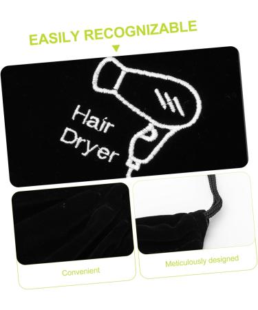 BELLIFFY 2pcs Storage Bag Styling Tool Organizer Empty Matte Lip Tubes Hair Dryer Supplies Velvet Black - Buy Online on SooperMarket.com