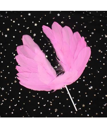 6 Pcs Imitation Feather Cake Toppers Angel Wing Cake Topper Wedding Cake Toppers Tea Party Cake Decorations Birthday Cake Toppers for Baby Shower - Buy Online on SooperMarket.com