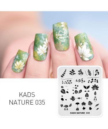 Alexnailart Nail Art Stamping Plates Image Template Nature Plant Leaf Pattern Design Stamper Nail Art DIY Print Manicure Nail Art Stencil Tools NA035 - Buy Online on SooperMarket.com