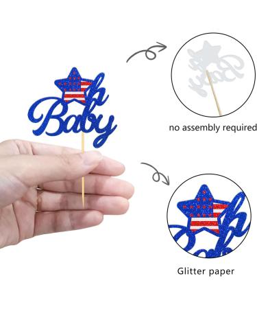 24Pcs Oh Baby Independence Day Cupcake Toppers 4th of July Cake Toppers for Oh Baby Cake Toppers for USA Day Patriotic Baby Shower Party Supplies (Oh Baby) - Buy Online on SooperMarket.com
