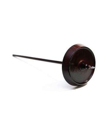 Happy Classy Drop Spindle Hand Crafted Mango Wood Peace Mahogany Stained 3.5" Whorl 11.75" Length 2 oz Weight