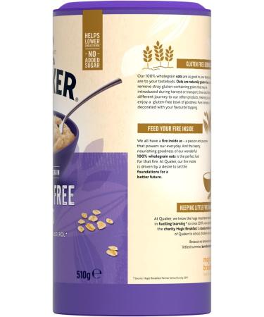 Quaker Gluten Free Original Porridge Oats 510 g (Pack of 5) - Buy Online on SooperMarket.com
