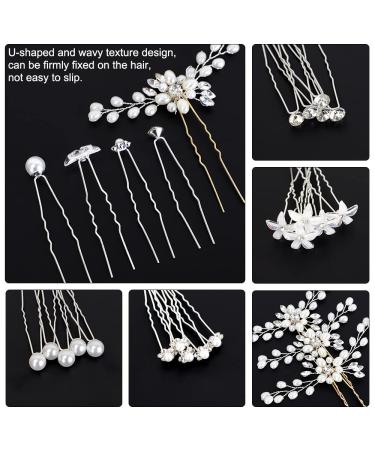 23-Piece Wedding Hair Pins Set - Bridal Pearl Rhinestone Hair Clips for Bridesmaid Women - Buy Online on SooperMarket.com