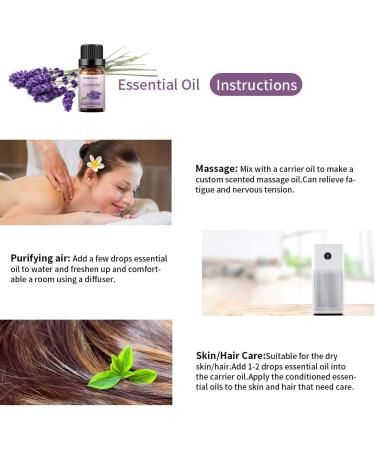 Sedbuwza Lavender Peppermint Essential Oil Set 100% Pure Aromatherapy Gift Oils for Skin Massage Diffuser Aromatherapy Peppermint + Lavender - Buy Online on SooperMarket.com