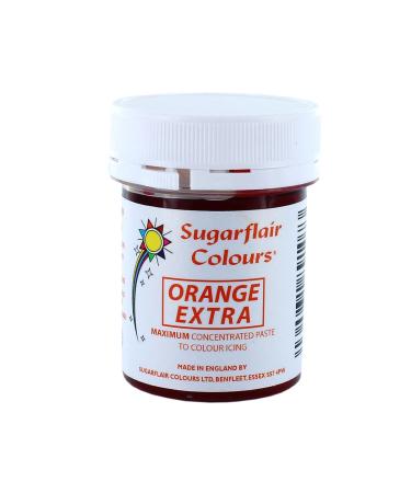 Sugarflair Orange Extra Maximum Concentrated Food Colouring Paste for Use with Sugar Pastes Flowerpaste Buttercream Royal Icing and more - 42g 42 g (Pack of 1) Orange
