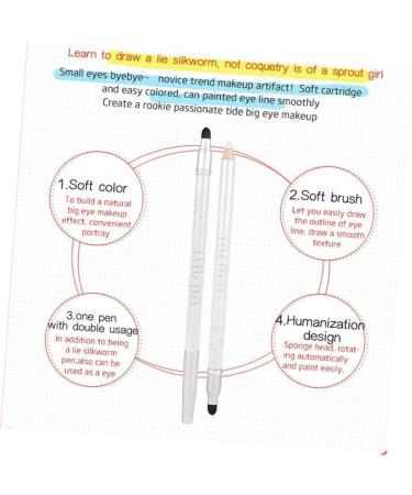 NOLITOY 2pcs Eye Lustre Lying Head Silkworm Pen Double Shadow Pearly Makeup mediumx2pcs Whitex2pcs - Buy Online on SooperMarket.com