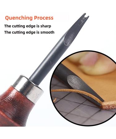 WUTA 4pc Leather Edge Bevelers Set - High Carbon Steel Skiving Tools for Keen Edge Cutting in Leathercraft (0.8mm+1mm+1.2mm+1.4mm) - Buy Online on SooperMarket.com