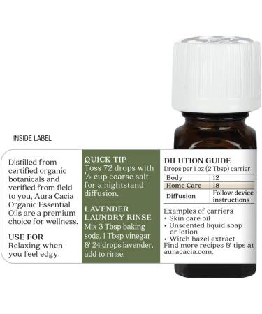 Buy Aura Cacia Organic Lavender Essential Oil - Pure 0.25 fl oz (7.4 ml) for Relaxation - Buy Online on SooperMarket.com
