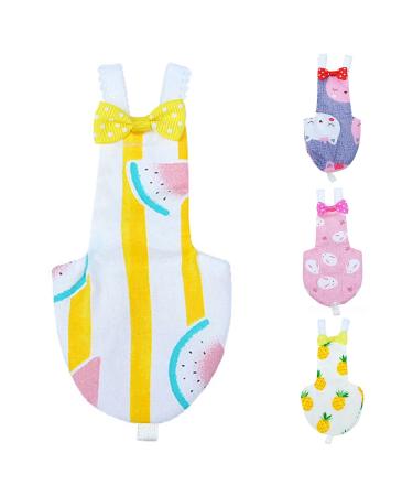 Wilitto 4 Pack Bird Diaper Soft Birds Flight Suits with Leash Hole Washable Parrots Nappies with Bowtie Decor Breathable Pet Pee Pads for Macaw African Budgies Parakeet XS 4 MIX XS X-Small Xs 4 Mix