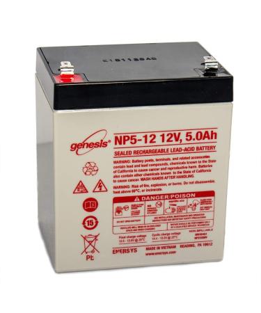 EnerSys Genuine NP5-12 Genesis NP Series 12V 5Ah SLA Battery