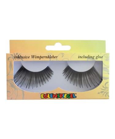 Eulenspiegel 000663 - Artificial eyelashes black extra long for carnival theme party 1 piece (1 pack)
