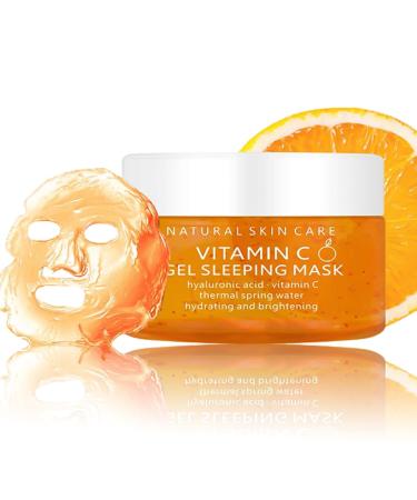 Vitamin C Sleep Overnight Face Mask 150g Hyaluronic Acid Moisturising Sleeping Mask For Shrink Pore Hydrating & Brightening Gel Face Mask Korean Face Mask Vitamin C Anti Aging Face Cream
