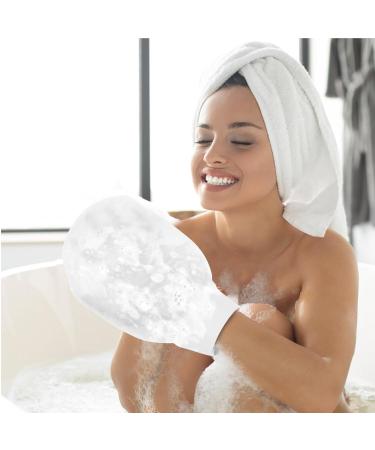 NOLITOY Exfoliating Gloves - Bath Loofah Mitts for Deep Cleansing & Skin Massage - Body Scrub & Dead Skin Brush - White - International Shipping Available - Buy Online on SooperMarket.com