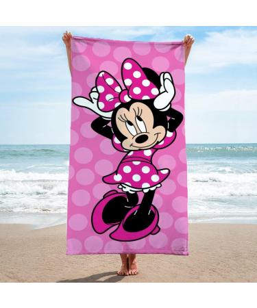 Disney Minnie Mouse Pink Bath/Pool/Beach Towel - Super Soft & Absorbent Cotton - 28 x 58 inches - Buy Online on SooperMarket.com