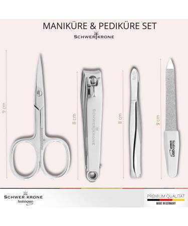 Premium Solingen Nail Care Set - Travel Black Nail Scissors File & Tweezers - Made in Germany - Buy Online on SooperMarket.com