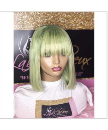 Buy BGHJUE African Green Bob Lace Front Wig - Pre-Plucked Human Hair for Black Women - Buy Online on SooperMarket.com