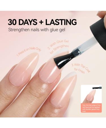 Gelike EC 240PCS Colored Gel X Nail Tips Medium Almond 2 in 1 X-Coat Tips - Sheer Nude | 12 Sizes for Salon & Home DIY - Buy Online on SooperMarket.com