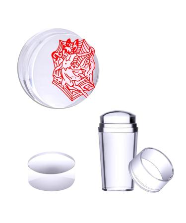 HJ-NAT074-2 French Silicone Nail Art Stamp Set - 2-Piece Transparent Template for Manicure & Scrapbooking - Buy Online on SooperMarket.com