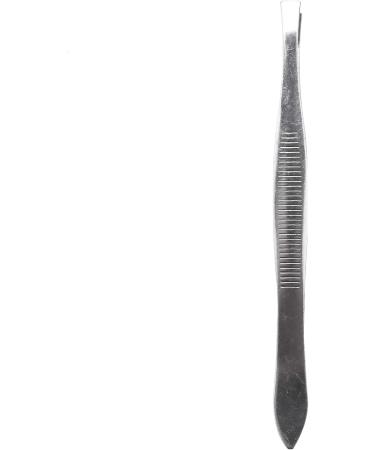 Silver Tone Slanted Flat Tip Metal Hair Eyebrow Tweezer Cosmetic for Lady - Buy Online on SooperMarket.com