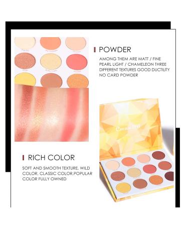 Yeweian Glitter Matte Orange Pink Eyeshadow Palette - 12 Colors Shimmer High Pigmented Makeup, Waterproof & Long-Lasting for Women - Buy Online on SooperMarket.com