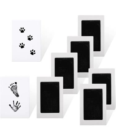 Baby Inkless Handprint and Footprint Pet Paw Print Kit 6 Black Handprint Ink Pads Hand and Foot Stamp with 12 Imprint Cards for Family Baby Keepsake Gift - Buy Online on SooperMarket.com